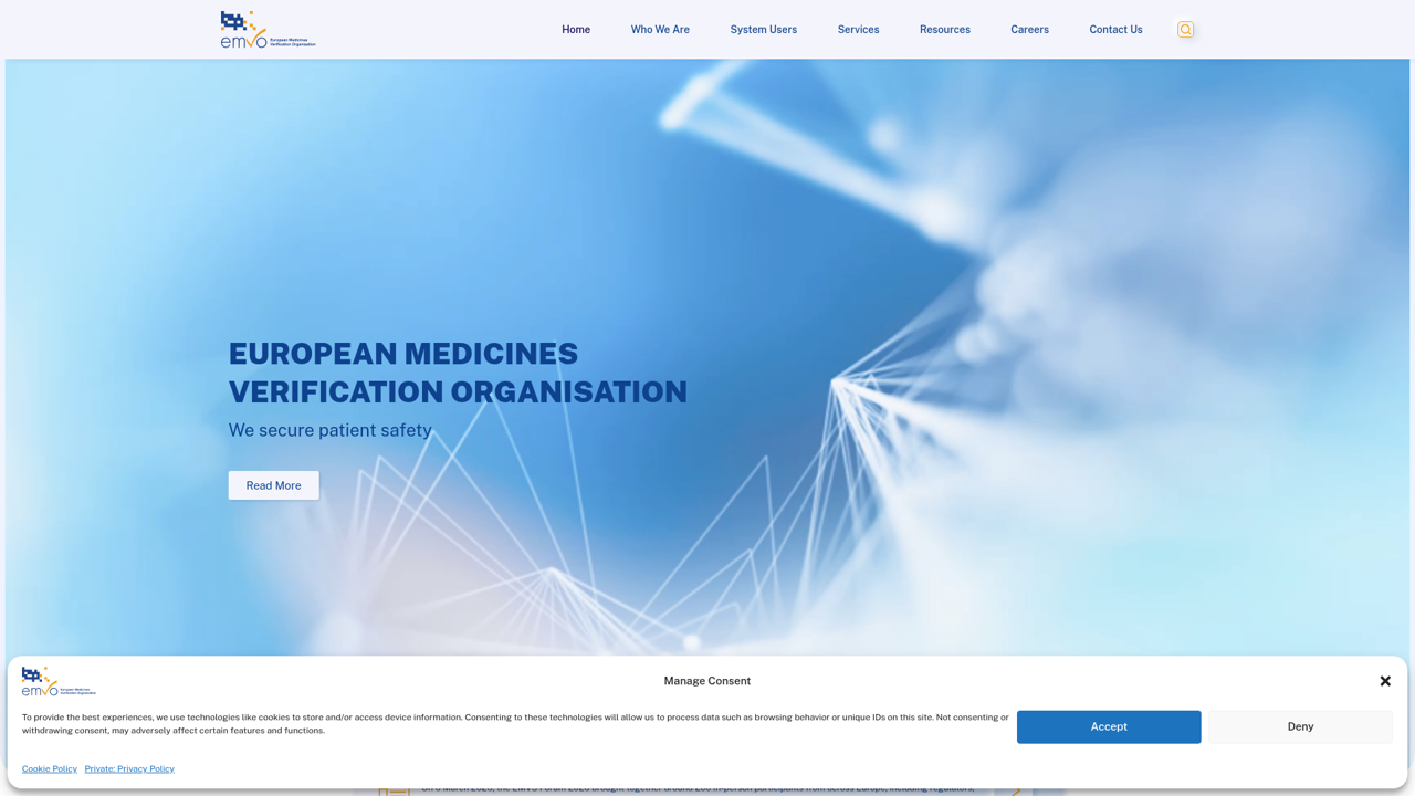 EMVO website screenshot
